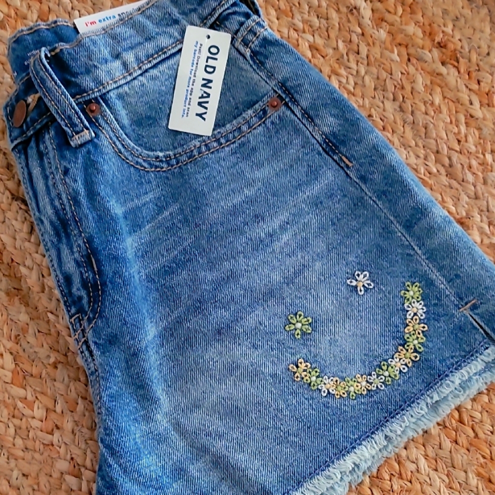 Old Navy Blue Shorts with Embroidered Details
